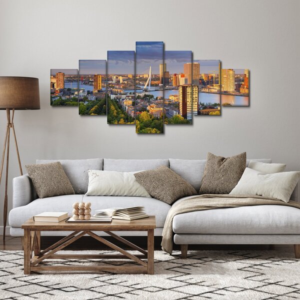 Obraz - Panorama Rotterdamu, Nizozemsko (210x100 cm)