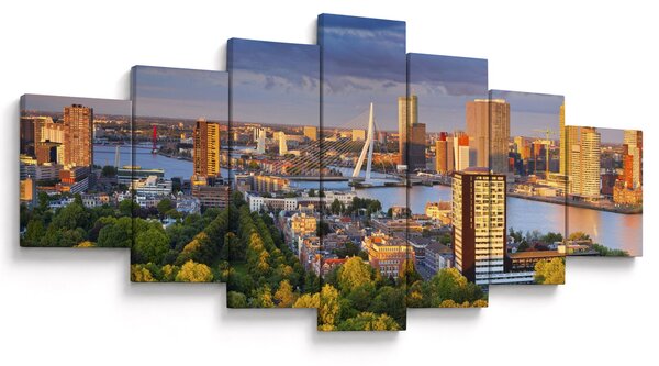 Obraz - Panorama Rotterdamu, Nizozemsko (210x100 cm)
