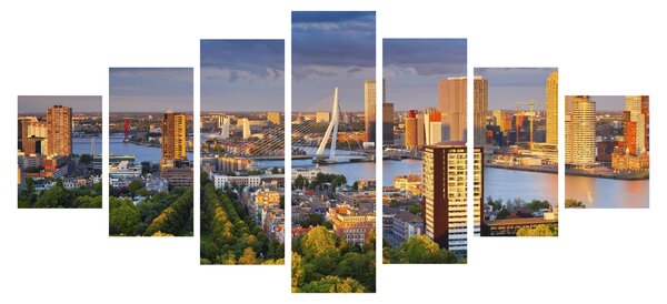 Obraz - Panorama Rotterdamu, Nizozemsko (210x100 cm)