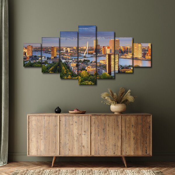 Obraz - Panorama Rotterdamu, Nizozemsko (210x100 cm)