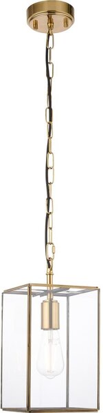 Endon 119142 - Lustr na řetězu HAMMOND 1xE27/10W/230V 17x17 cm mosaz