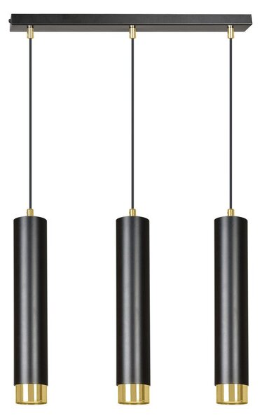 Závěsné svítidlo KIBO 3 – černé / zlaté, 3× GU10, šířka 45 cm