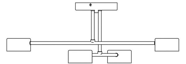 Stropní svítidlo HALO 4 – vínové, 4× GX53, šířka 60 cm