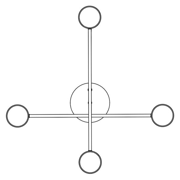 Stropní svítidlo HALO 4 – vínové, 4× GX53, šířka 60 cm