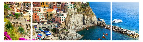 Obraz - Italská vesnička Manarola (170x50 cm)