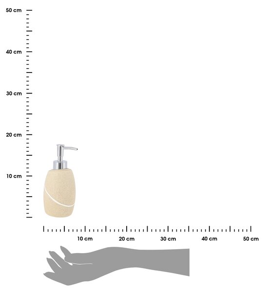 Dávkovač mýdla Caldarela, písková/s chromovými prvky, 240 ml