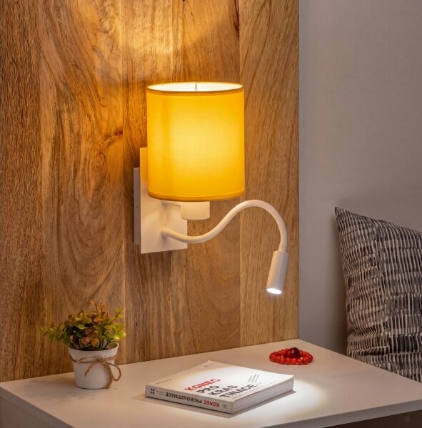 Brilagi -LED Flexibilní nástěnná lampa NUBILA 1xE27/25W/230V + LED/3W bílá/žlutá