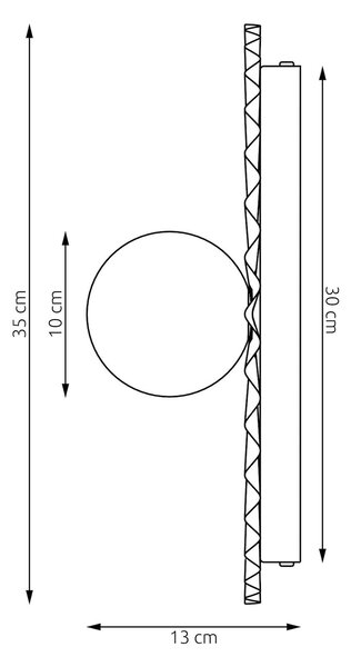 Nástěnné svítidlo UMBRA K1 L – korálové, bílé sklo, 1× G9, šířka 35 cm