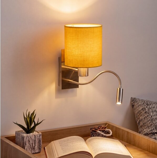 Brilagi - LED Flexibilní nástěnná lampa NUBILA 1xE27/25W/230V+LED/3W chrom/žlutá
