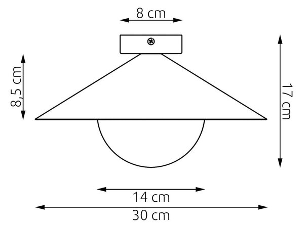 Stropní svítidlo MONO 1S – bílé, opálové sklo, 1× E14, šířka 30 cm