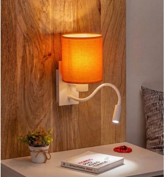 Brilagi -LED Flexibilní nást. lampa NUBILA 1xE27/25W/230V + LED/3W bílá/oranžová