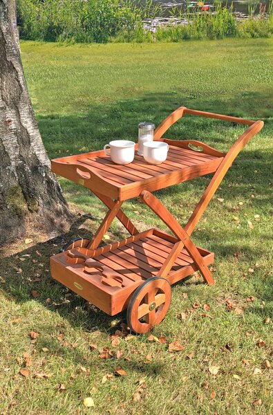 ZAHRADNÍ SERVÍROVACÍ VOZÍK, barva eukalyptového dřeva, 80/54/88 cm Gardenson - Online Only zahradní nábytek, Online Only