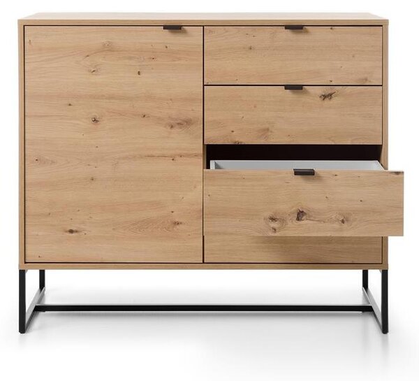 Komoda, dřevěná skříňka se zásuvkami, výška 103 cm, vhodná do obývacího pokoje nebo ložnice
