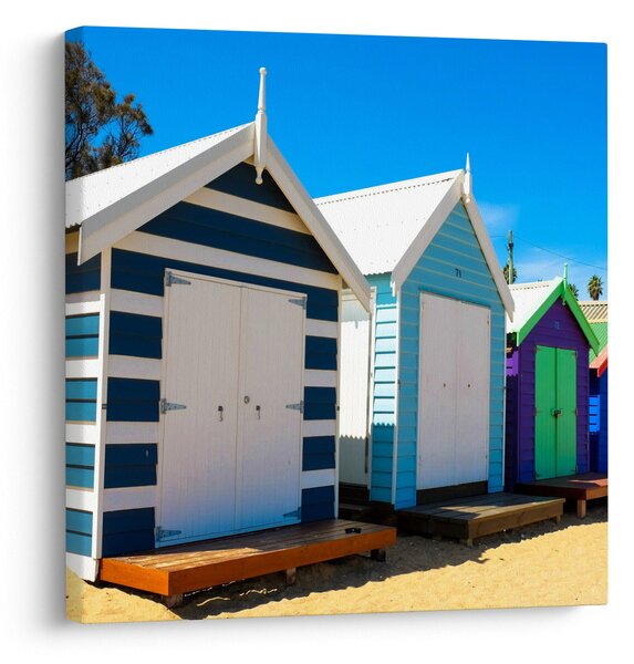 Obraz - Pláž Brighton, Melbourne, Austrálie (30x30 cm)