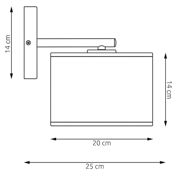 Nástěnné svítidlo ECO K1 – celočerné, textilní stínidlo, 1× E27, šířka 31 cm