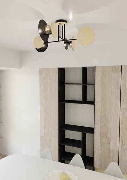 Stropní svítidlo ZITA 4 – černé, 4× E27, šířka 86 cm