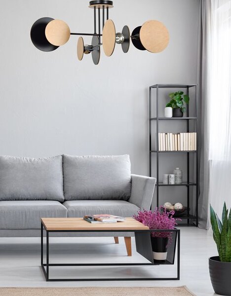 Stropní svítidlo ZITA 4 – černé, 4× E27, šířka 86 cm