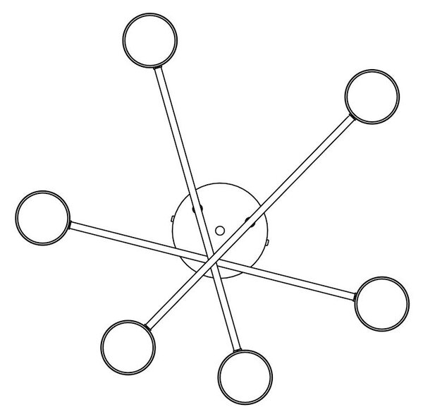 Stropní svítidlo HALO 6 – vínové, 6× GX53, šířka 60 cm