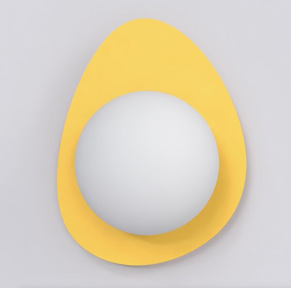 Nástěnné svítidlo OVO K1 – oranžové, bílé sklo, 1× G9, šířka 15 cm