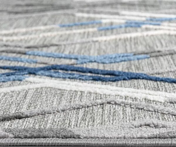 Makro Abra Moderní kusový koberec AVENTURA ED02A šedý modrý Rozměr: 80x150 cm