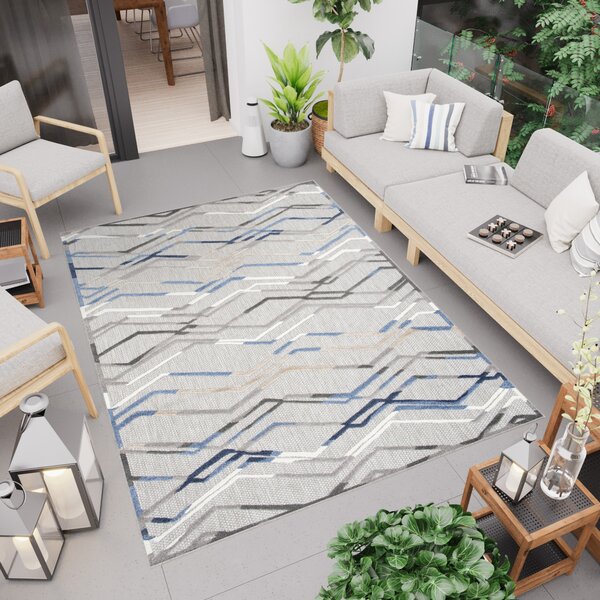 Makro Abra Moderní kusový koberec AVENTURA ED02A šedý modrý Rozměr: 80x150 cm