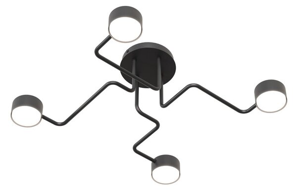 Stropní svítidlo KURAGE 4 – černé, 4× GX53, šířka 53 cm