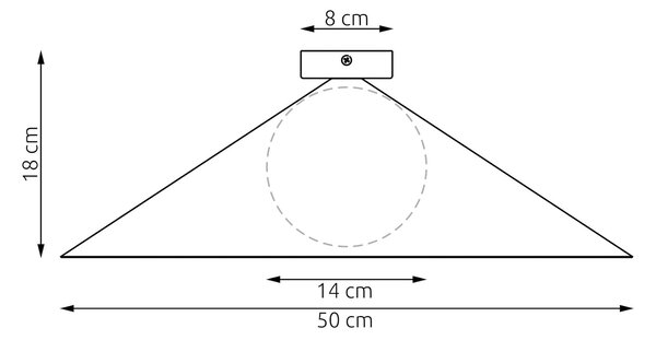Stropní svítidlo MONO 1L – bílé, opálové sklo, 1× E14, šířka 50 cm