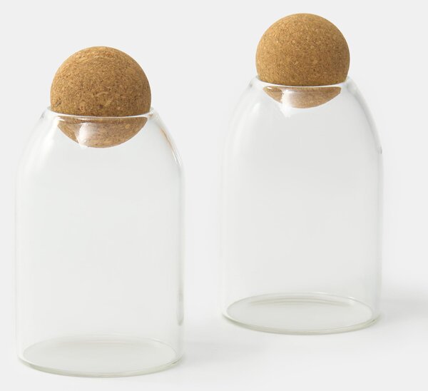 Sinsay - Sklenice na potraviny s korkovým víčkem 2 pack - clear