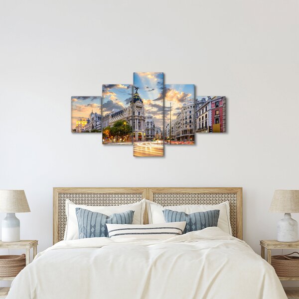 Obraz - Calle Gran Vía, Madrid, Španělsko (125x70 cm)