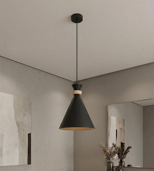 Závěsné svítidlo ZERO 1 – černé, 1× E27, šířka 23 cm