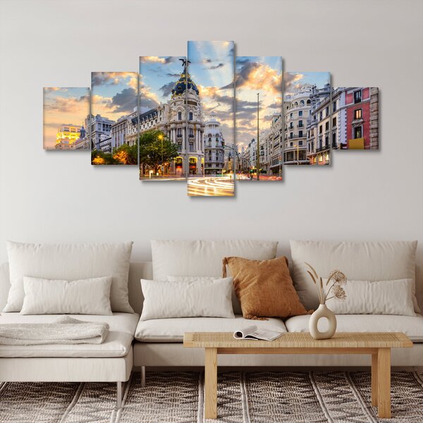 Obraz - Calle Gran Vía, Madrid, Španělsko (210x100 cm)