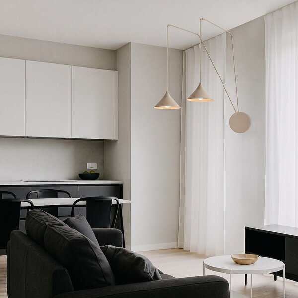 Závěsné svítidlo ABRAMO 2 – moka, 2× E27, šířka 400 cm