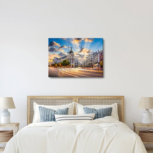 Obraz - Calle Gran Vía, Madrid, Španělsko (70x50 cm)