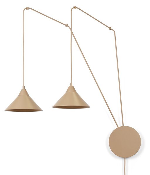 Závěsné svítidlo ABRAMO 2 – moka, 2× E27, šířka 400 cm
