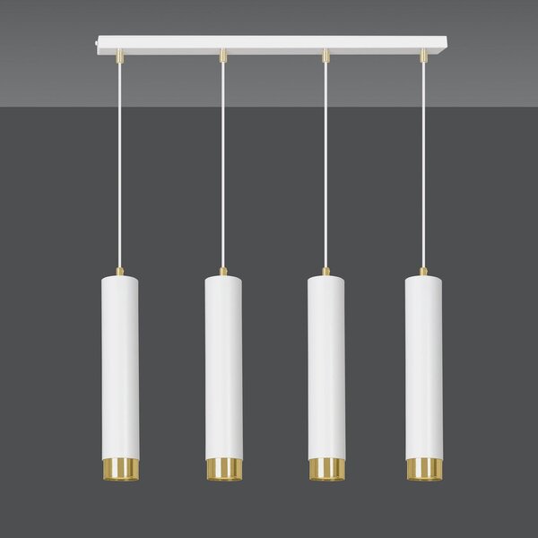 Závěsné svítidlo KIBO 4 – bílé / zlaté, 4× GU10, šířka 60 cm