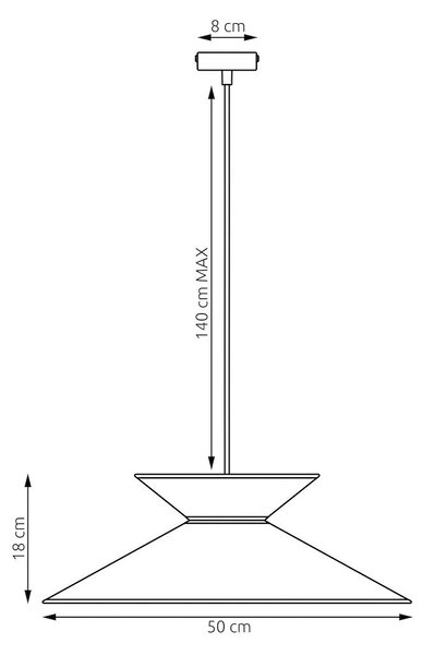 Závěsné svítidlo SOFTA 1 – černé, černohnědé textilní stínidlo, 1× E27, šířka 50 cm
