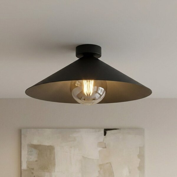 Stropní svítidlo MONO 1M – černé, grafitové sklo, 1× E14, šířka 40 cm