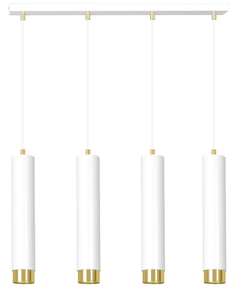 Závěsné svítidlo KIBO 4 – bílé / zlaté, 4× GU10, šířka 60 cm