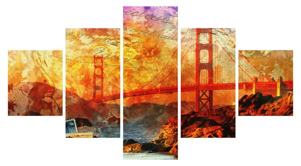 Obraz - Golden Gate, San Francisco, Kalifornie (125x70 cm)