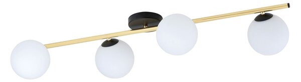 Stropní svítidlo SPLENDI 4 – černé, opálové sklo, 4× E14, šířka 100 cm