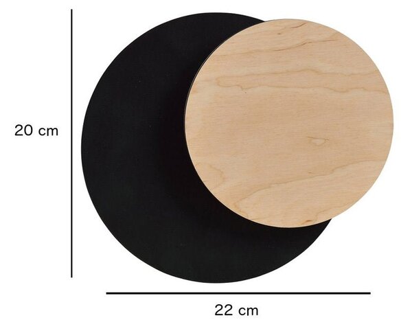 Nástěnné svítidlo CIRCLE 1A – černé, 1× G9, šířka 22 cm