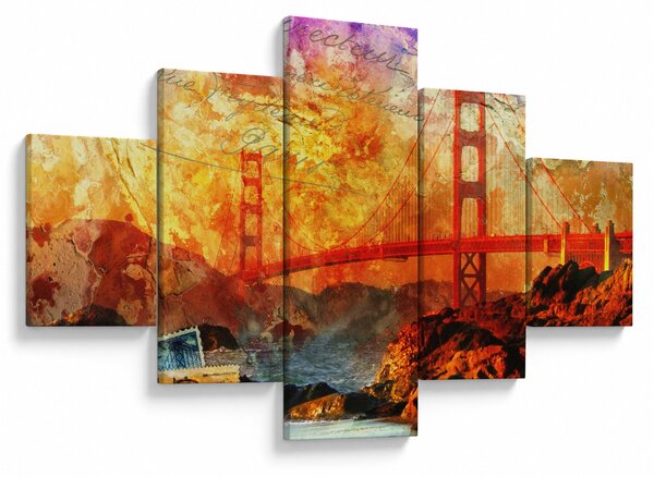 Obraz - Golden Gate, San Francisco, Kalifornie (125x70 cm)