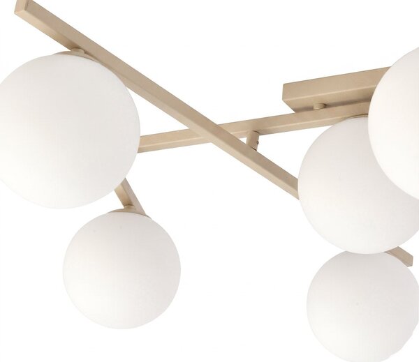 Stropní svítidlo SMART 5 – moka, opálové sklo, 5× E14, šířka 67 cm