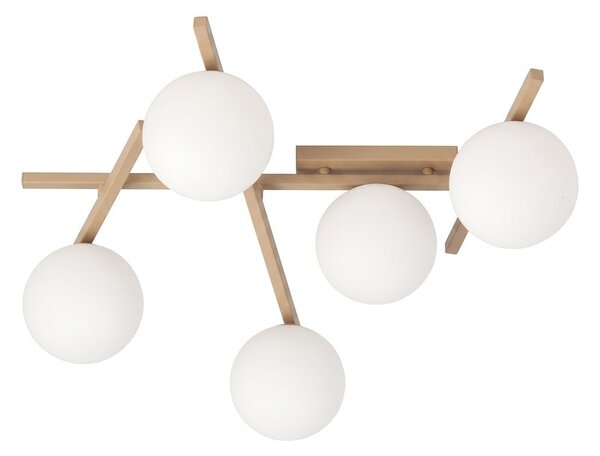 Stropní svítidlo SMART 5 – moka, opálové sklo, 5× E14, šířka 67 cm