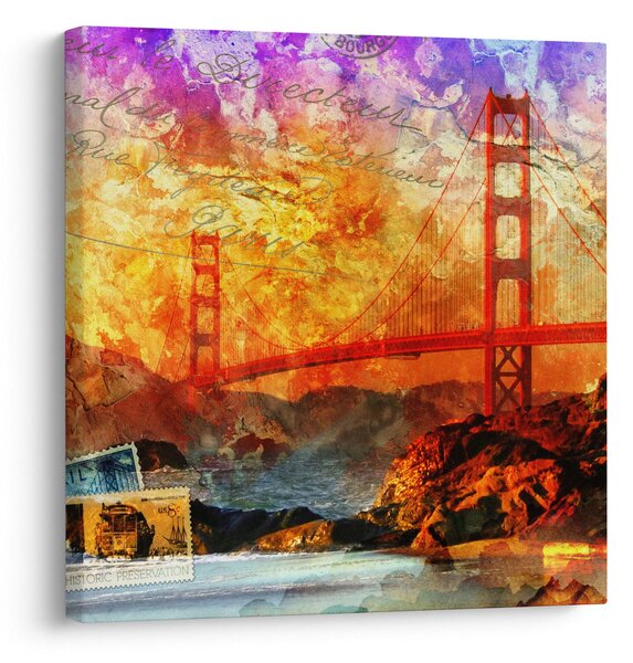 Obraz - Golden Gate, San Francisco, Kalifornie (30x30 cm)