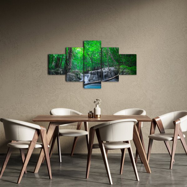 Obraz - Vodopád Erawan, Kanchanaburi, Thajsko (125x70 cm)