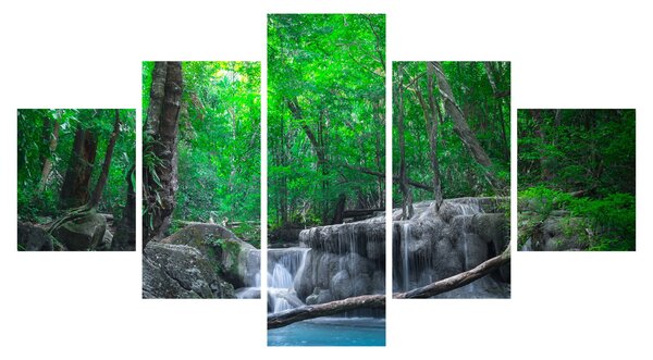 Obraz - Vodopád Erawan, Kanchanaburi, Thajsko (125x70 cm)
