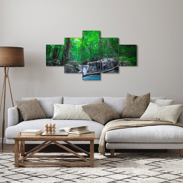 Obraz - Vodopád Erawan, Kanchanaburi, Thajsko (125x70 cm)