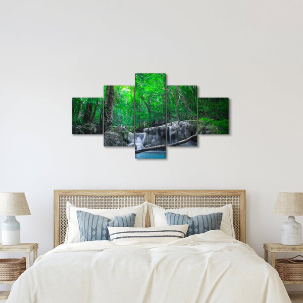 Obraz - Vodopád Erawan, Kanchanaburi, Thajsko (125x70 cm)
