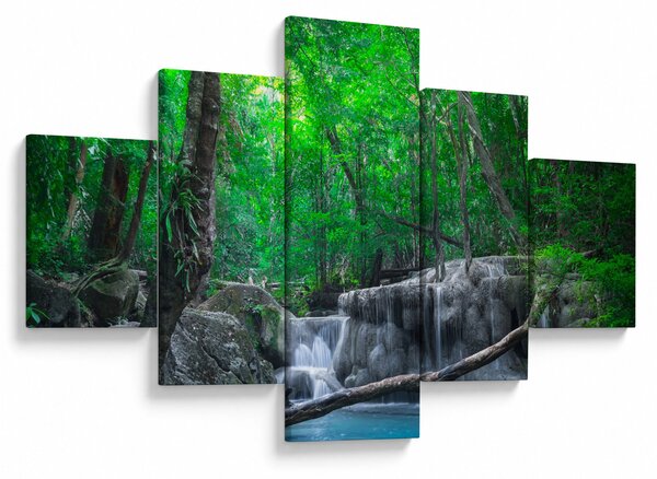 Obraz - Vodopád Erawan, Kanchanaburi, Thajsko (125x70 cm)